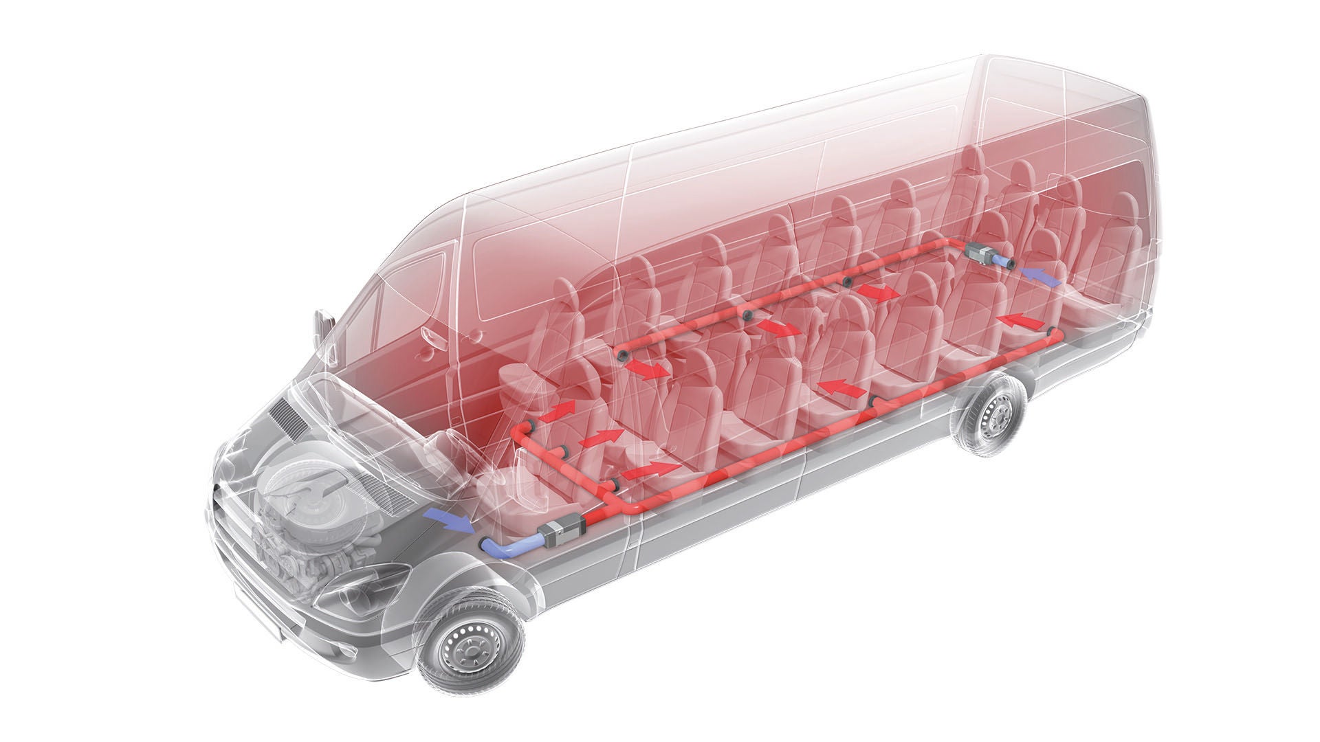 Illustration of a Webasto air heater in a midibus