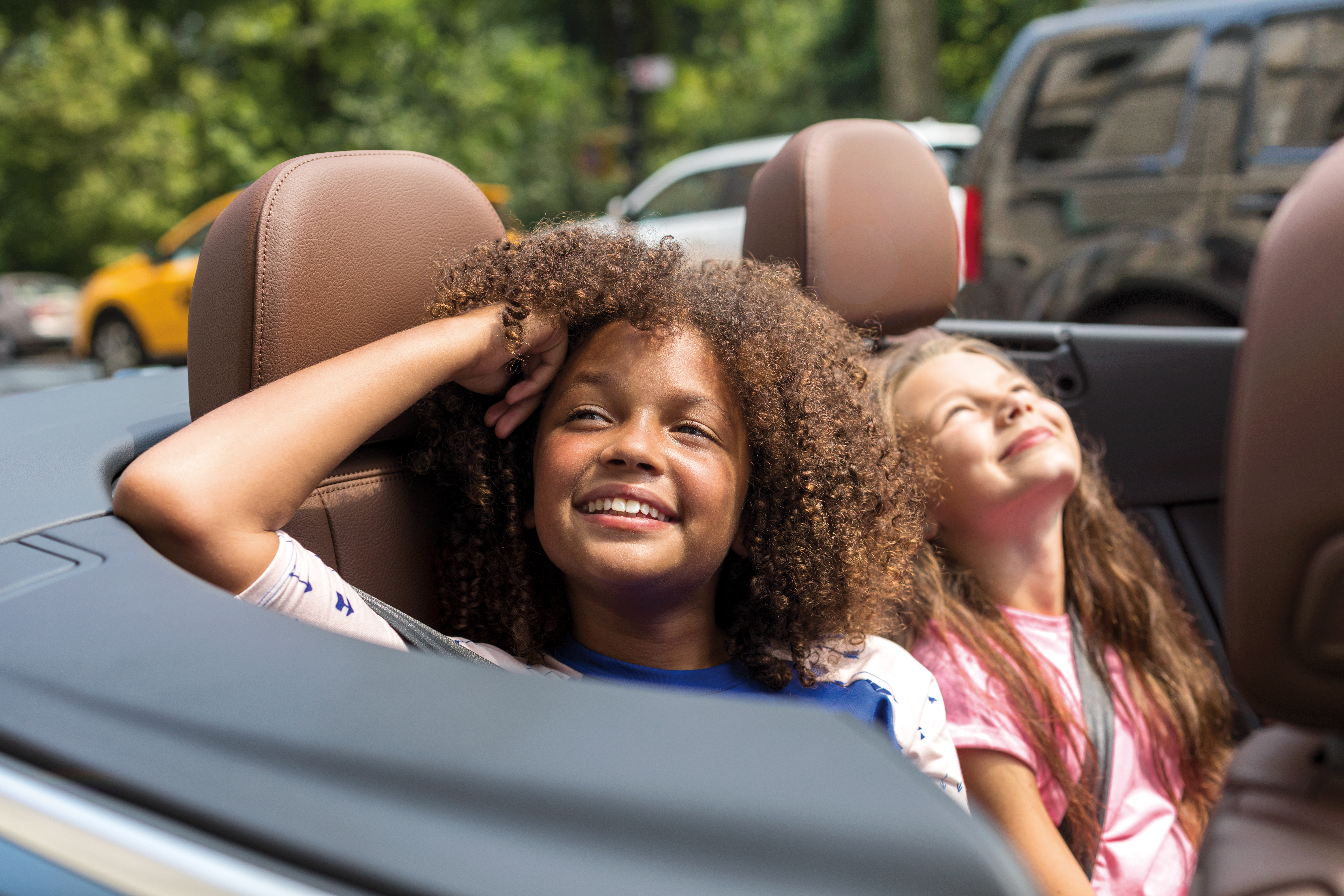 Young girls in a Convertible