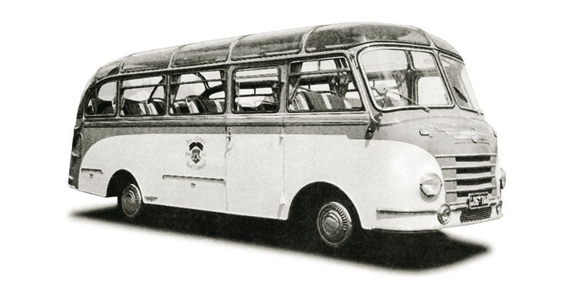 Ein alter Bus mit motorunabhängiger Heizung, "Modell 65" 