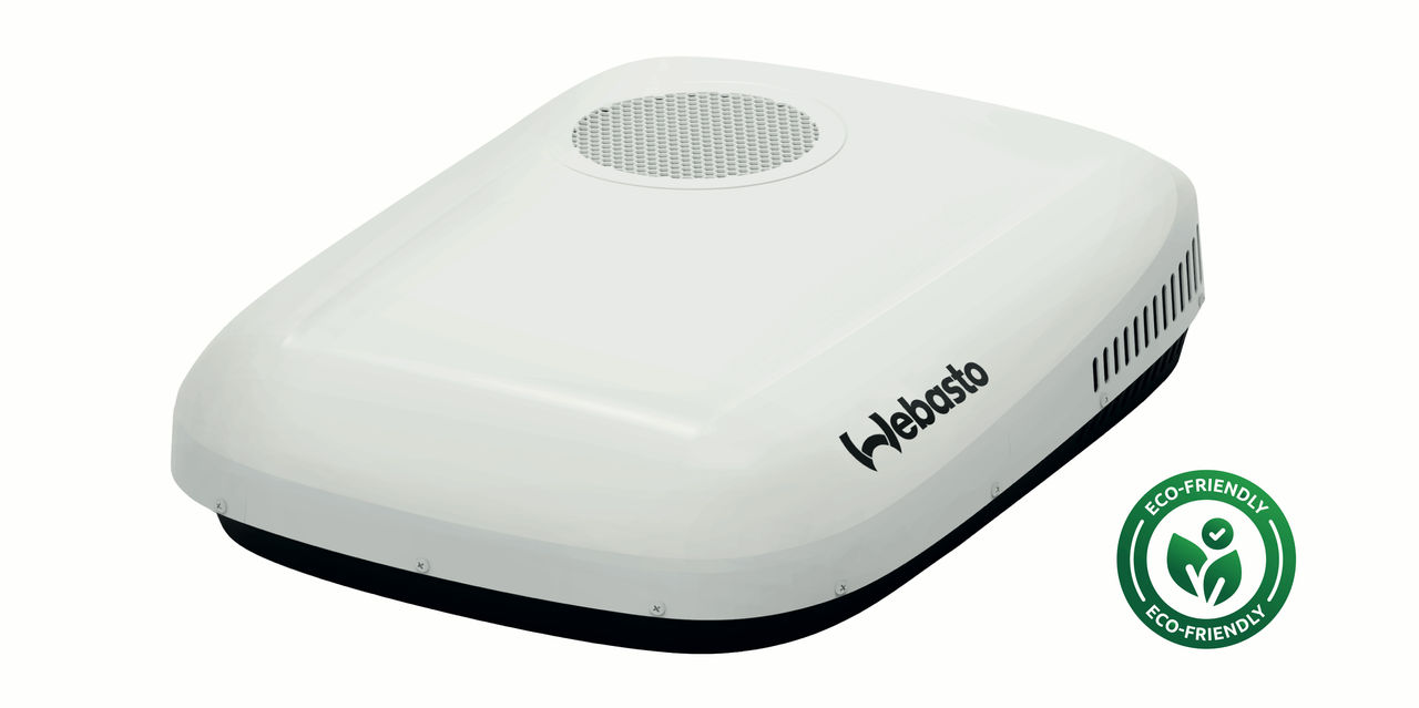 Webasto Cool Top Trail Dachklimaanlage mit umweltfreundlichem Kältemittel R32, Pressemitteilung zu nachhaltigen Klimasystemen für Campingfahrzeuge im Pressebereich.