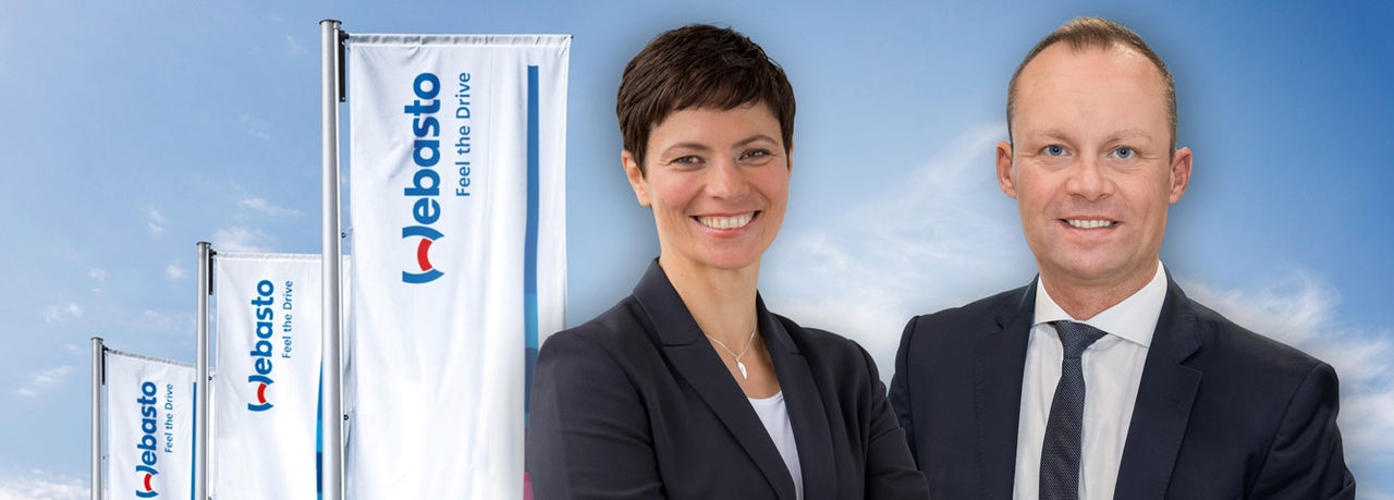 Executive leadership portrait reinforcing Webasto as a global system partner, with company flags for The Group and Newsroom pages for executive announcements.